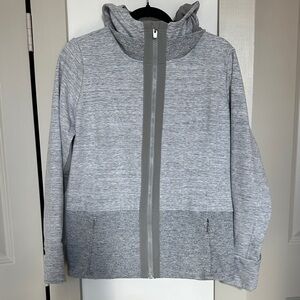 Athleta Fitted Victory Hoodie Jacket in heathered gray Size L